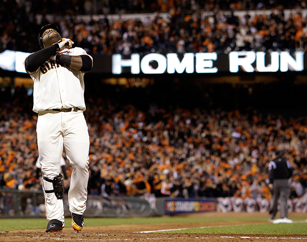 WS12: San Francisco Giants' Pablo Sandoval 3rd HR vs Detroit Tigers