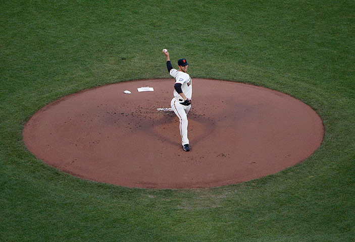 WS12: San Francisco Giants starting pitcher Madison Bumgarner vs Detroit Tigers