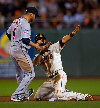 WS12: San Francisco Giants' Angel Pagan steals