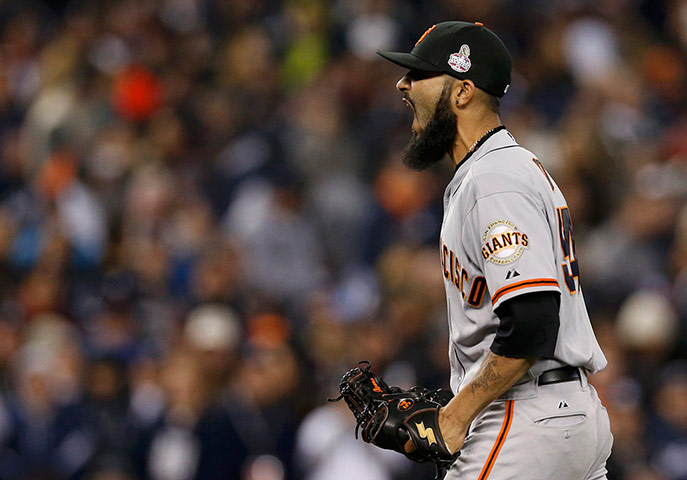 WS12: San Francisco Giants relief pitcher Sergio Romo