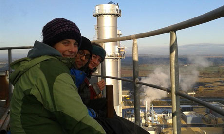 Protesters at West Burton power station