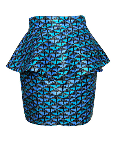Autumn 12 ethical fashion: Fair+true fair trade geo print peplum skirt