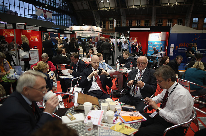 24 hours in pictures: Delegates relax after Ed Miliband's keynote speech