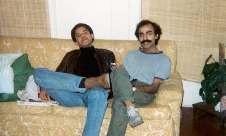 Barack Obama and Sohale Siqqiqi on the sofa in 1981