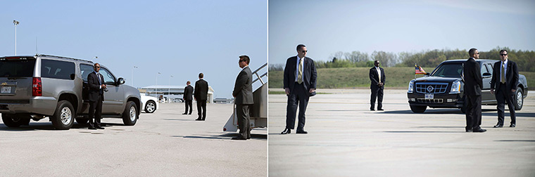 Obama and Romney: Secret service agents