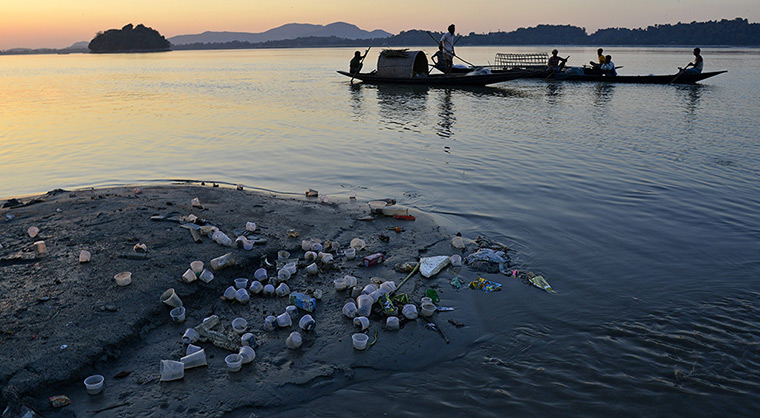24 hours: Guwahati, India: Plastic waste in the Brahmaputra River