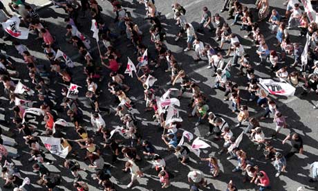 Greek Communist party members in Athens, in general strike held September 2012.