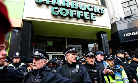 Starbucks TUC protest Oxford Street