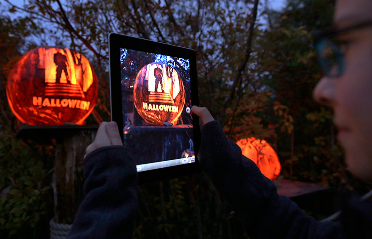 Pumpkins: A scene from the movie Halloween