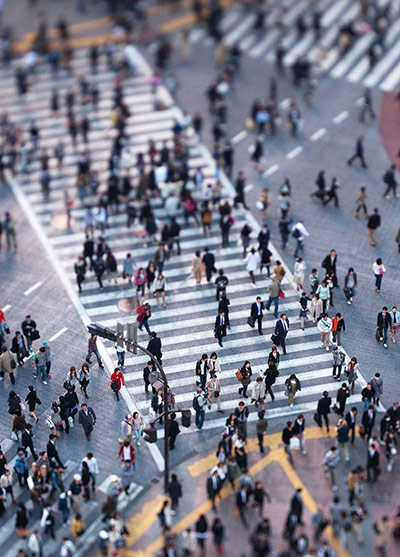Camera Club: A Pedestrian scramble at Shibuya intersection, Tokyo
