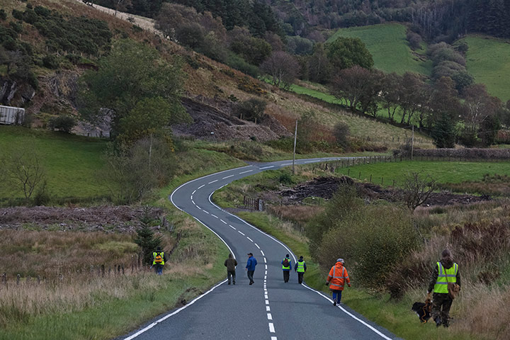 Hunting for April Jones: Volunteers search the surrounding villiages and farms