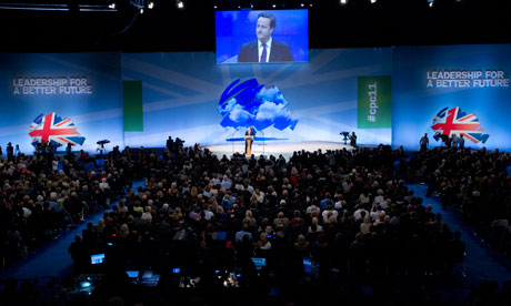 David Cameron speaks at the Conservative party conference in Manchester in 2011