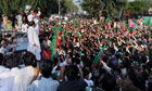 Imran Khan addresses supporters in Mianwali, Pakistan