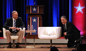 Jon Stewart lays into Bill O'Reilly in presidential debate spoof