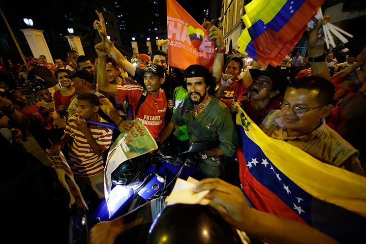 Venezuela elections: Supporters of Venezuela's President Hugo Chavez