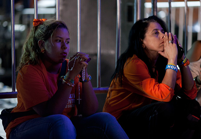 Venezuela elections: Supporters of Henrique Capriles wait for results