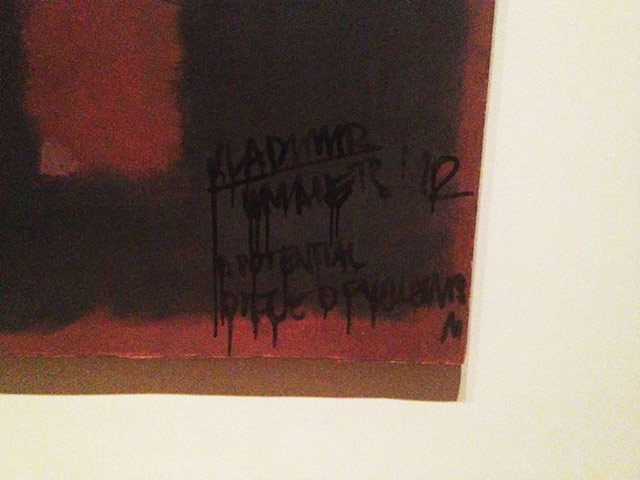 Defaced artworks: Rothko defaced at the Tate