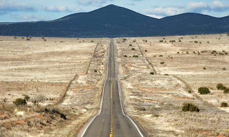 Desert highway in Pecos, Texas