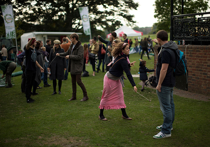 24 hours in pictures: conker championships during the Hampstead Heath Heritage Festival
