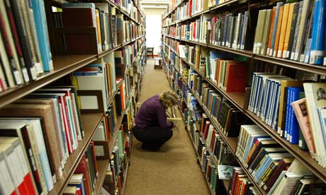 A student in a library