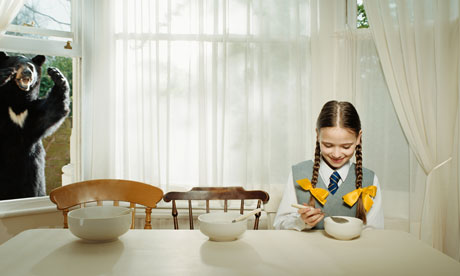 Goldilocks with three porridge bowls