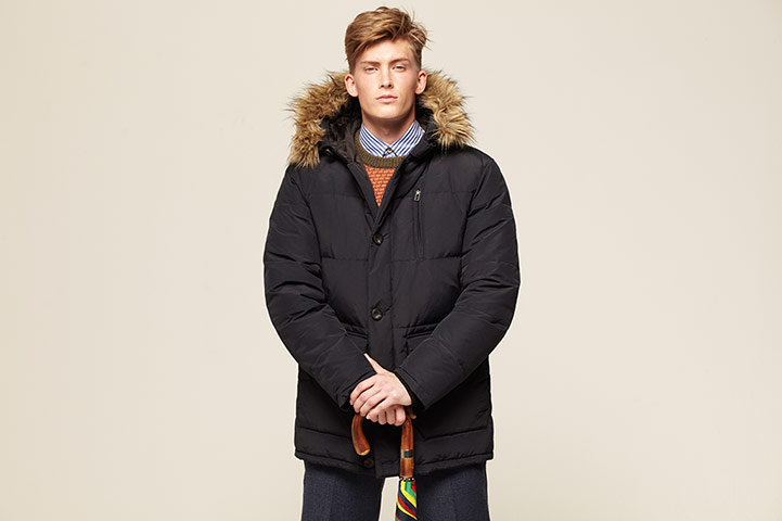 Fashion: Mens Coats: Male model wearing parka