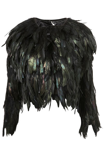 Go for goth: Feather cropped jacket by Topshop