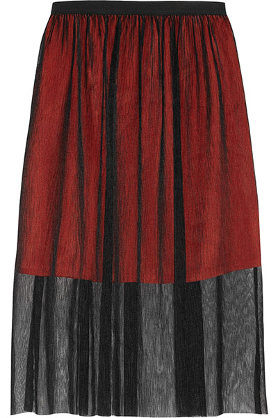 Go for goth: Red and black layered tulle skirt