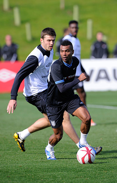 St Georges: Ashley Cole in action during training