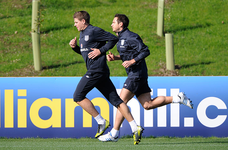 St Georges: Steven Gerrard and Frank Lampard didn't take part in full training