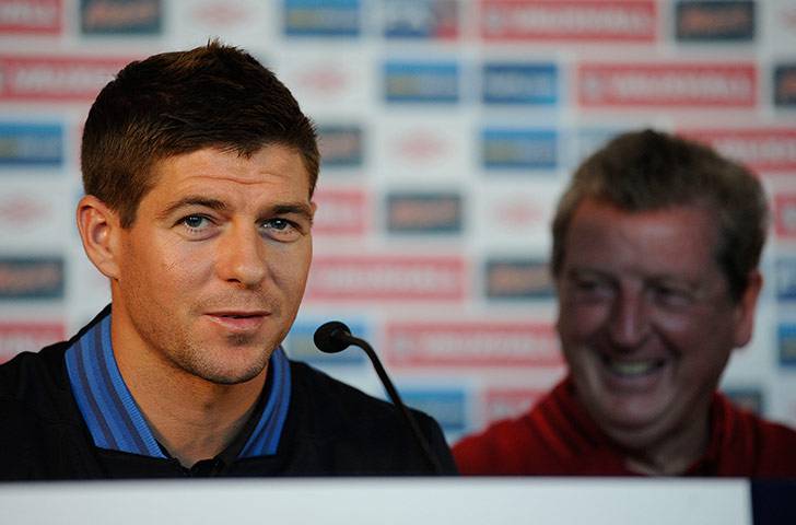 St Georges: Steven Gerrard and Roy Hodgson