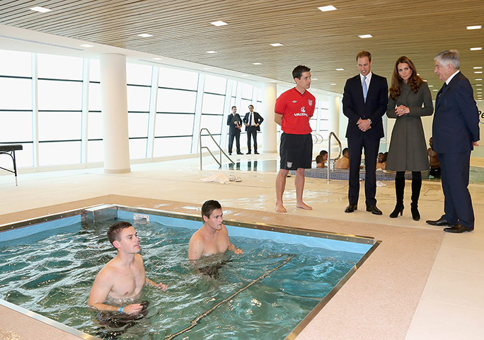 St Georges: The Royals are shown other facilities in the hydrotherapy suite 