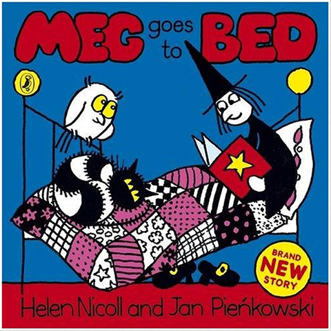 Meg and Mog gallery: Meg and Mog goes to bed book cover