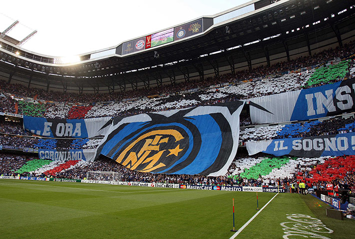 Tifo: A general view of Inter Milan fans