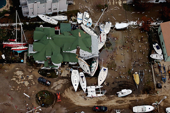 From the agencies: Boats are strewn among buildings amid wreckage in Sea Bright, New Jersey