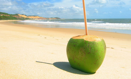 coconut in water