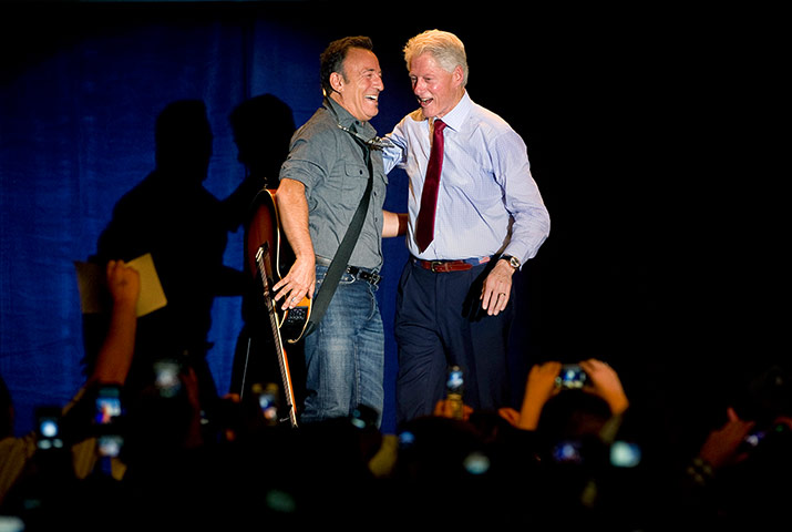 Rock and politics: Clinton and Springsteen stump for Obama