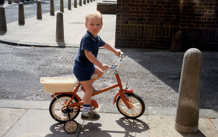 Bradley Wiggins: Bradley on his first bike