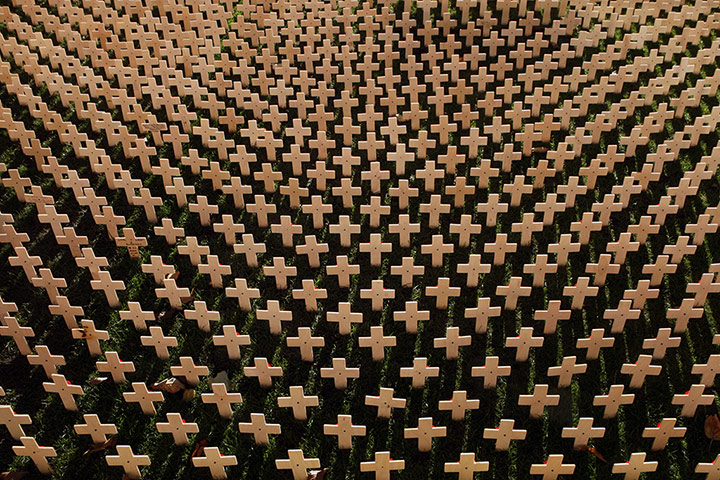 20 Photos: Crosses at a Garden of Remembrance in Princes Street Gardens in Edinburgh
