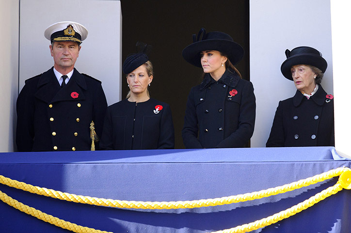 Remembrance Day: London, UK: Sophie, Countess of Wessex and the Duchess of Cambridge