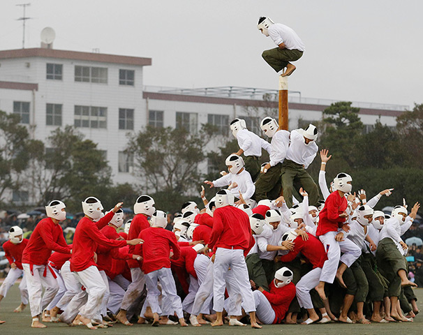 24 hours: Yokosuka, Japan: Military cadets compete in Botaoshi