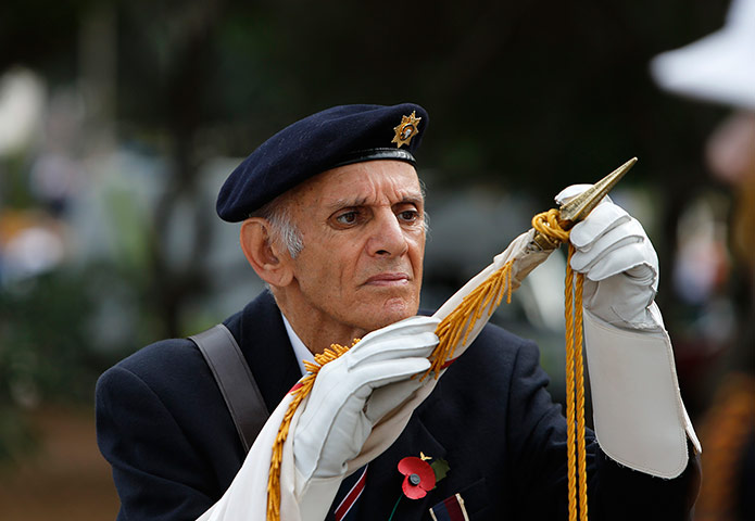 Remembrance Day: Valletta, Malta: A war veteran prepares for a Remembrance Day
