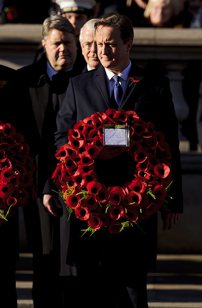 UK Remembrance Day: Prime Minister David Cameron at the Remembrance service