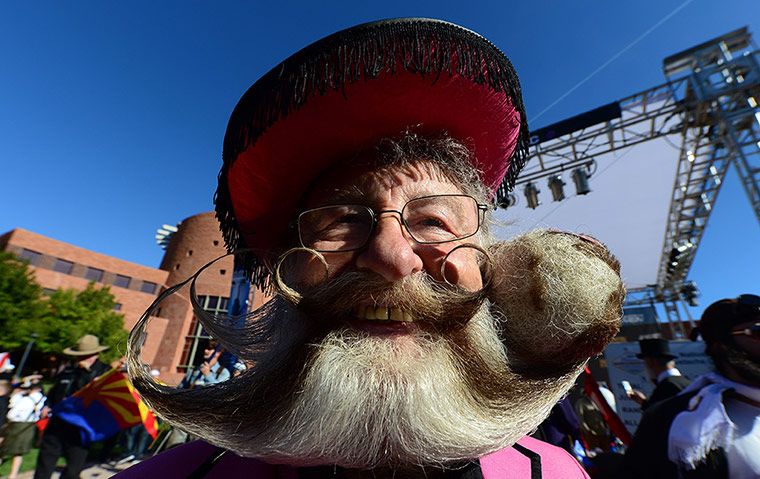 Moustache competition: Former world beard champion, Gerhard Knapp, from Germany