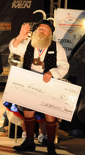 Moustache competition: Fritz Sendlhofer of Austria wins a gold medal in Full Beard Garibaldi