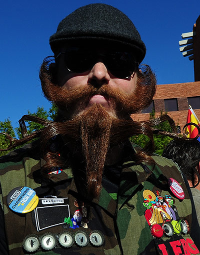 Moustache competition: Austin Buchanan from Florida attends the championships