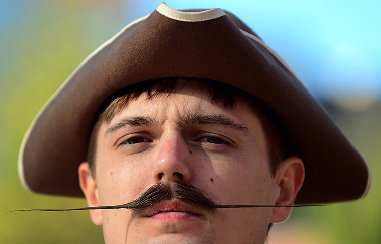 Moustache competition: Patrick Fette from Louisville, Kentucky