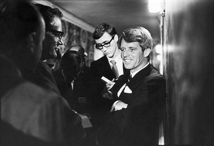 Robert F Kennedy: Robert F Kennedy with reporters at the Ambassador HOtel