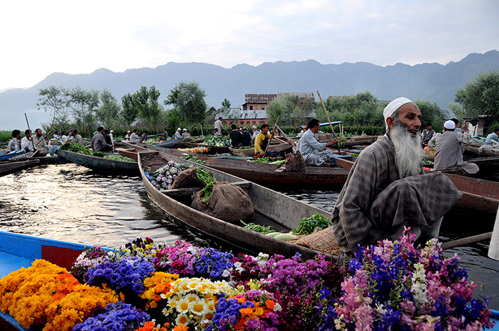 Kasmir: Dal Lake vegetable market