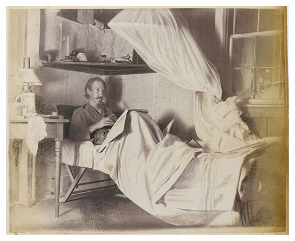 Robert Louis Stevenson: Robert Louis Stevenson ill in bed